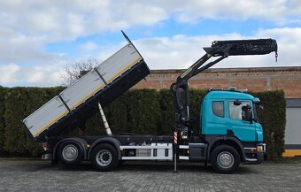 Scania P400-6x2–Valník/Sklápěč S3+HR-PALFINGER PK 18002 EH - 12