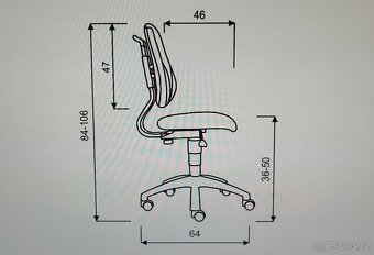 Rostoucí židle na kolečkách, modro-černá - 12