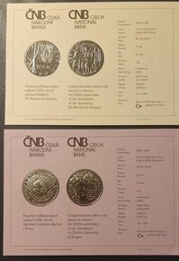 soubor 28 stříbrných mincí motiv Praha 1948 - 2020 - 12