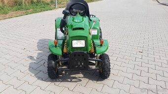 Dětský čtyřtaktní zahradní traktor s přívěsem 110ccm zelený - 12