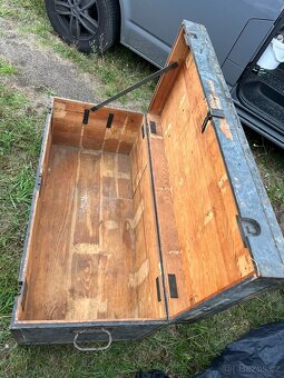 Stará Německá vojenská dřevěná okvoná bedna pro Wermacht - 12