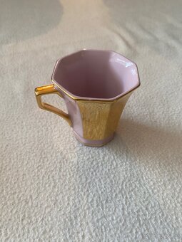 Růžový porcelán – starožitná dekorativní sada - 12