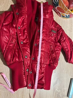 Bunda červená vel. 128, velmi módní - 12