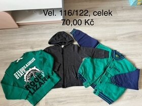 Zimní bundy na kluka - 110/116/122 + mikiny, trička atd. - 12