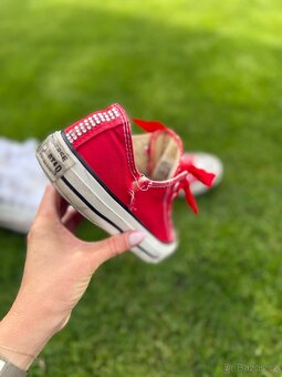 2x luxusní červené  + bíle converse s kamínky Swarovski - 12