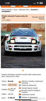 Toyota Celica T18 přední nárazník Carlos Sainz - 12