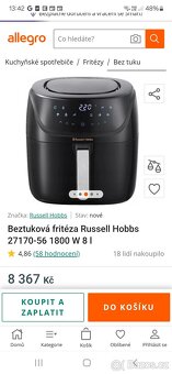 Horkovzdušná beztuková fritéza Russell Hobbs XXXL 1800W 10l - 12