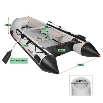 Nový člun 330cm kategorie C hliníková podlaha , 11kw motor - 12