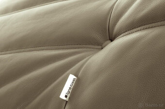 Togo Ligne Roset pravá KŮŽE šedá, 5 dílů (3, 2, 1, rohový a - 12