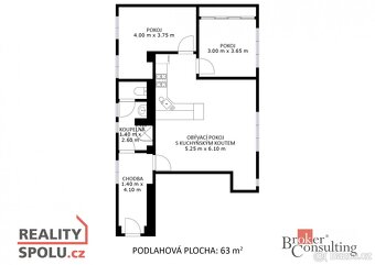 Prodej, byty/3+kk, 72 m2, Úprkova, 69501 Hodonín, Hodonín [I - 12