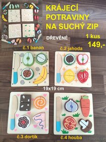 Dřevěné hračky nové- DŘEVĚNÉ POTRAVINY - 12
