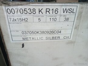 PRODÁM NOVÉ ALU WSL 7Jx15 5x110 ET38 - 12