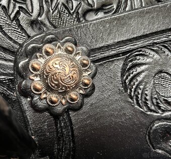 Westernové sedlo 15) černé Floral - 12