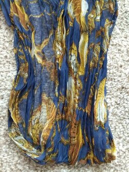 Nový dámský lehký šátek - motiv mořské plody, Indie, viskóza - 12