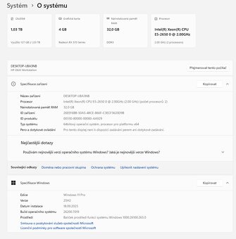 počítač HP Z620, 2x Xeon E5, 32 GB, Radeon RX570 - 12