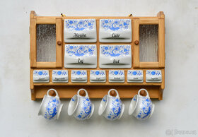 Dřevěná police velká s kořenky - motiv cibulák - 12