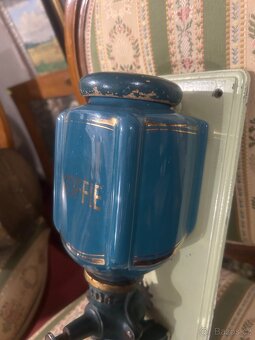 Starý nástěnný kávomlýnek PeDe porcelán - 12