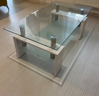 Skleněný konferenční stolek 110x60x45 cm - 12