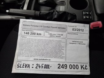 Subaru Forester,2.0 Facelit servisní historie - 12