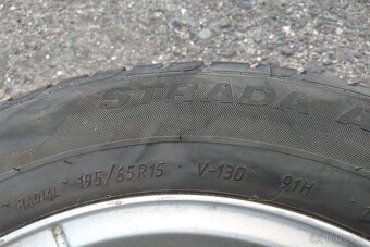 5x100 Alu kola 15 letní pneu 195/65/15 sada obutých kol - 12