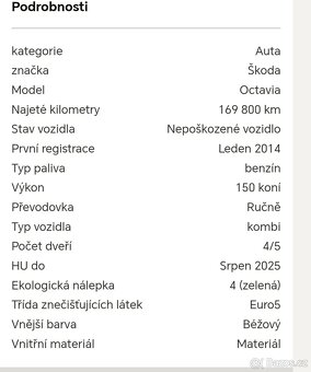 Octavia III combi 1.4 TSI multifunkce tažné výhřev sedacek - 12