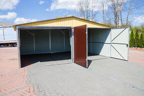 Plechová garáž 3x5m,sedlová střecha,pozinkovaný plech - 12