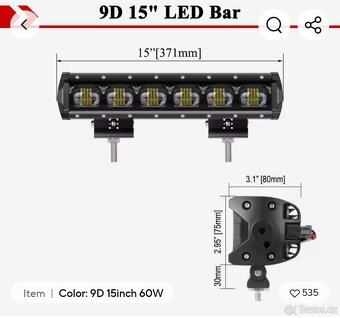 Led offroad světlomety 60 W, 6600 lumenů ( 9-32V) - 12