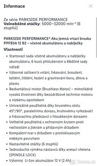 Jemná vrtací bruska peformance V12 - 12