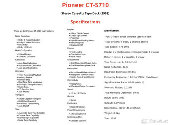 PIONEER CT-S710 Stereo Cassette Deck / Reference Mechanism - 12