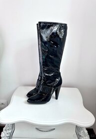 Luxusní kožené lakované kozačky Just Cavalli Vel 40 - 12