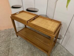 Krásný NOVÝ Dřevěný konzolový-servírovací stůl - 12