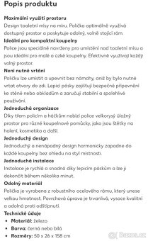 Koupelnová kovová policová sestava - 12