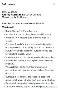 Elektrická stolní vrtačka Parkside PTBMOD 710 D1 - 12