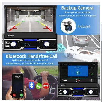 Autorádio s výsuvným displejem 7" Apple car, android auto , - 12