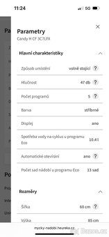 Myčka nádobí Candy H CF 3C7LFX nerez - 12