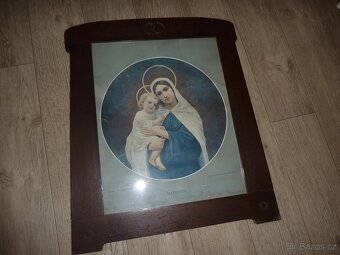 Svatý obraz Madonna v dřevěném rámu - 12