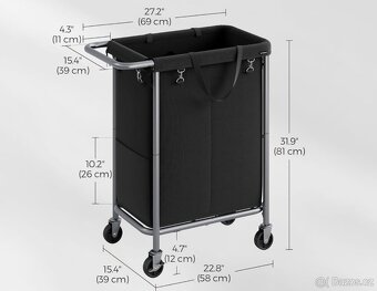 Nový mobilní koš na prádlo 2x70 litrů - 12