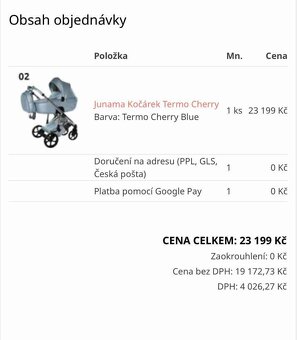 Kočárek Junama Termo Cherry Blue - 12