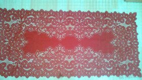 Vintage : malé ubrusy-damašek, krajka - 12