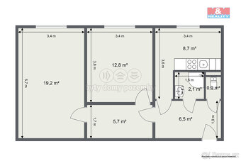 Prodej bytu 2+1, 55 m², Nejdek, ul. Okružní - 12