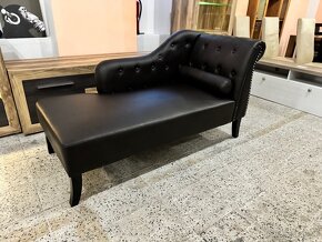 Luxusní CHESTERFIELD Lenoška hnědočerná Jako Nová - 12