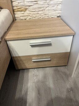 Obývací stěna, postel, noční stolek, komoda, stůl - 12