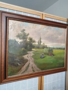 obraz - SENOSEČ, olej, sign. Emil Strecker cca r.1890 - 12