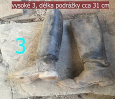 staré kožené boty - vysoké, kotníkové, dámské "meltonky" - 12
