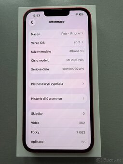 IPHONE 13 128GB RED včetně přislušenství - 12