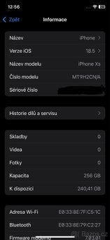 iPhone XS 256 GB Space Gray – originální baterie 97 % - 12