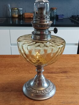 ART DECO STAROŽITNÁ PETROLEJOVÁ LAMPA UNIS PARIS KOLEM 1920 - 12