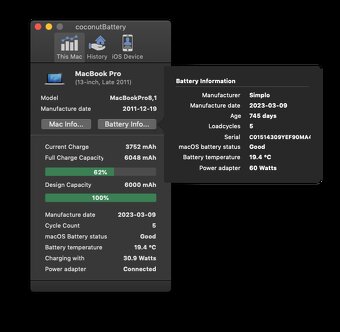 Macbook Pro 13.3"/I5 2.4GHZ/16GB RAM/240GB SSD/CZ - 12