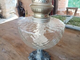 STAROŽITNÁ RUČNĚ FOUKANÁ PETROLEJKA - FRANCIE 1920 ART DECO - 12