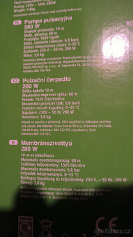 Čerpadlo kovové pulzační 280W - nové - 12